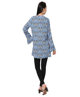Blue Abstract Printed Short Tunic 6