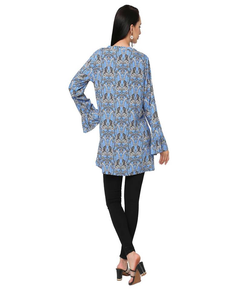Blue Abstract Printed Short Tunic