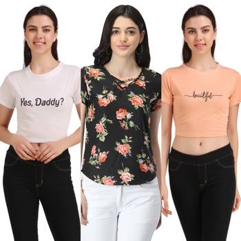 Casual Regular Sleeves Floral Print Women Multicolor Top 1