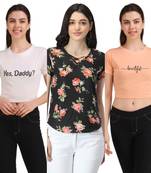 Casual Regular Sleeves Floral Print Women Multicolor Top