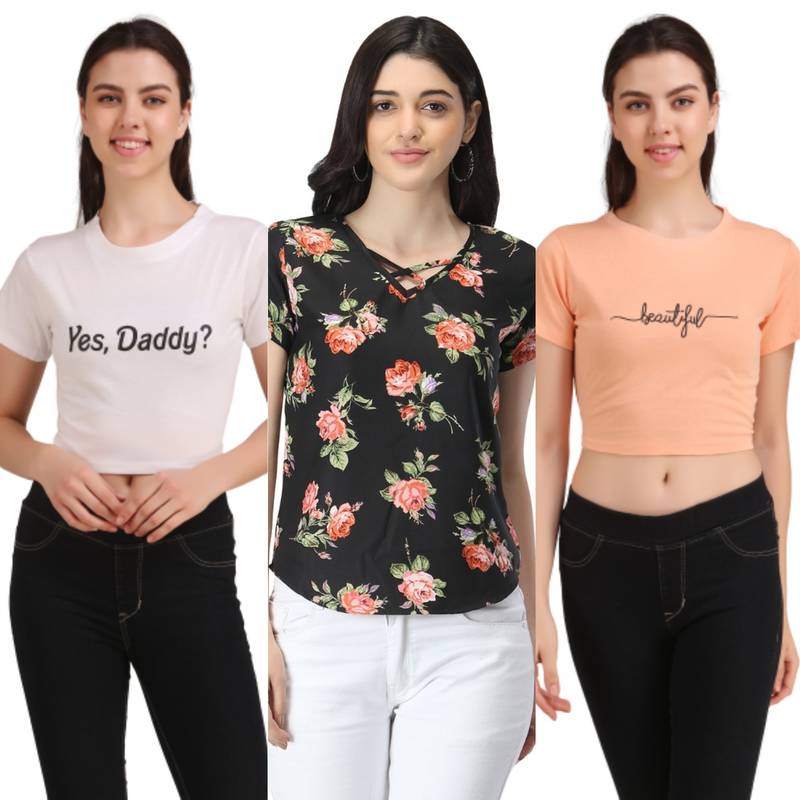 Casual Regular Sleeves Floral Print Women Multicolor Top