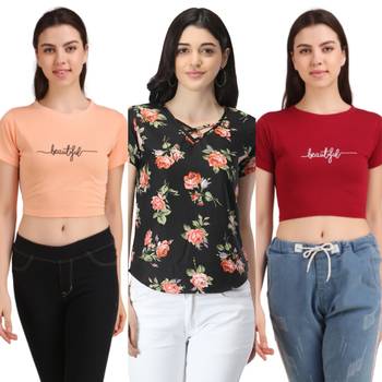 Casual Regular Sleeves Floral Print Women Multicolor Top 1