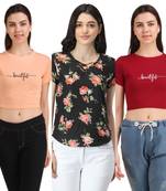 Casual Regular Sleeves Floral Print Women Multicolor Top