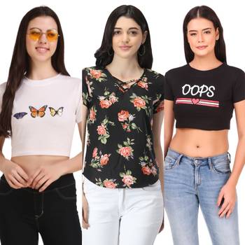 Casual Regular Sleeves Floral Print Women Multicolor Top 1