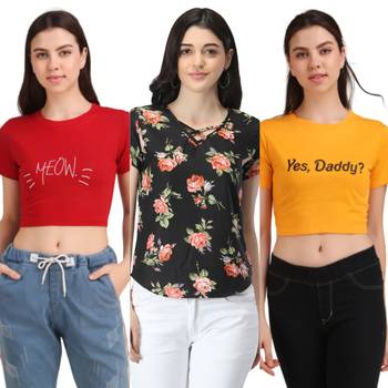 Casual Regular Sleeves Floral Print Women Multicolor Top 1