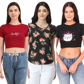 Casual Regular Sleeves Floral Print Women Multicolor Top 1