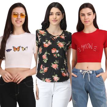 Casual Regular Sleeves Floral Print Women Multicolor Top 1