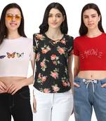 Casual Regular Sleeves Floral Print Women Multicolor Top