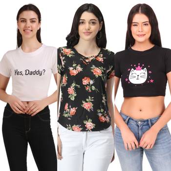 Casual Regular Sleeves Floral Print Women Multicolor Top 1
