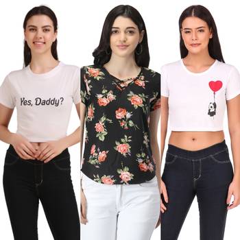 Casual Regular Sleeves Floral Print Women Multicolor Top 1
