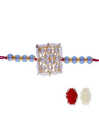 Ethnic Designer Pearl Beads Studded for MenBrother Bhaiya for Rakshabhandan  1