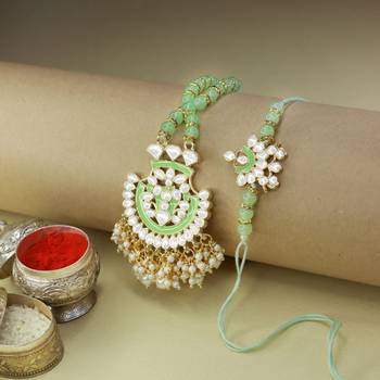 Designer Bhaiya Bhabhi Hanging Lumba Rakhi Combo Set Rakshabhandan  1