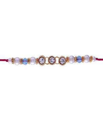 Ethnic Designer Pearl Beads Studded for MenBrother Bhaiya for Rakshabhandan  1