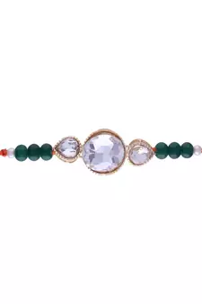 Ethnic Designer Pearl Beads Studded for MenBrother Bhaiya for Rakshabhandan (R088G)