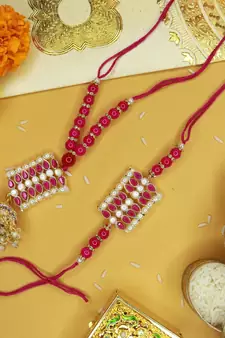 Designer Bhaiya Bhabhi Hanging Lumba Rakhi Combo Set Rakshabhandan 