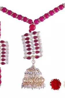 Designer Bhaiya Bhabhi Hanging Lumba Rakhi Combo Set Rakshabhandan 