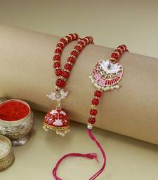 Designer Bhaiya Bhabhi Hanging Lumba Rakhi Combo Set for Rakshabhandan 