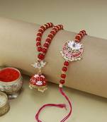 Designer Bhaiya Bhabhi Hanging Lumba Rakhi Combo Set for Rakshabhandan 