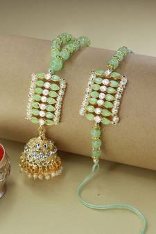 Designer Bhaiya Bhabhi Hanging Lumba Rakhi Combo Set for Rakshabhandan (R069MinCO)