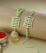 Designer Bhaiya Bhabhi Hanging Lumba Rakhi Combo Set for Rakshabhandan 