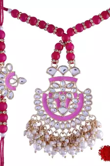 Designer Bhaiya Bhabhi Hanging Lumba Rakhi Combo Set for Rakshabhandan 