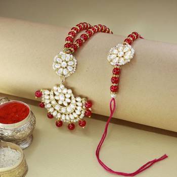 Designer Bhaiya Bhabhi Hanging Lumba Rakhi Combo Set for Rakshabhandan  1