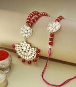 Designer Bhaiya Bhabhi Hanging Lumba Rakhi Combo Set for Rakshabhandan 