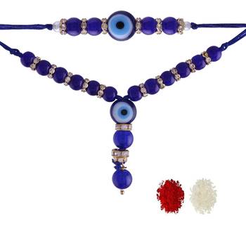 Designer Bhaiya Bhabhi Hanging Lumba Rakhi Combo Set for Rakshabhandan  1