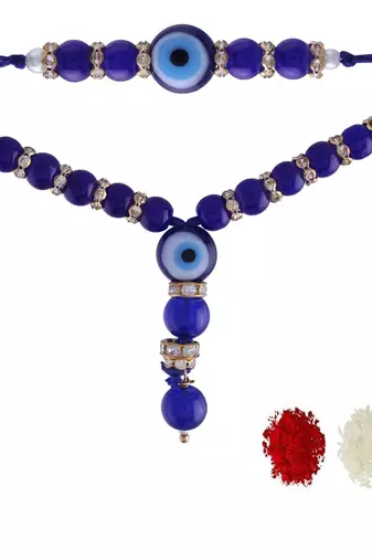 Designer Bhaiya Bhabhi Hanging Lumba Rakhi Combo Set for Rakshabhandan 