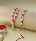 Designer Bhaiya Bhabhi Hanging Lumba Rakhi Combo Set for Rakshabhandan 