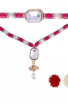 Designer Bhaiya Bhabhi Hanging Lumba Rakhi Combo Set for Rakshabhandan 