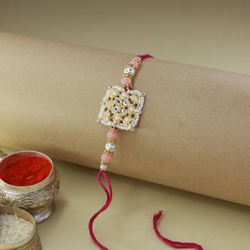 Ethnic Designer Pearl Beads Studded for MenBrother Bhaiya for Rakshabhandan  1