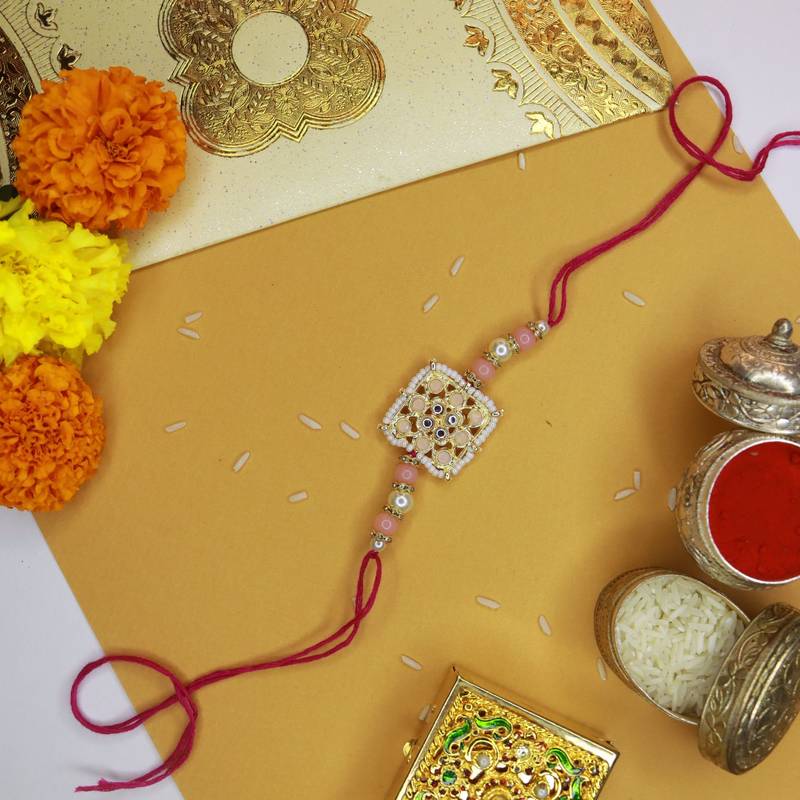 Ethnic Designer Pearl Beads Studded for MenBrother Bhaiya for Rakshabhandan 