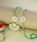 Designer Bhaiya Bhabhi Hanging Lumba Rakhi Combo Set for Rakshabhandan 