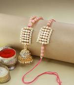 Designer Bhaiya Bhabhi Hanging Lumba Rakhi Combo Set for Rakshabhandan 