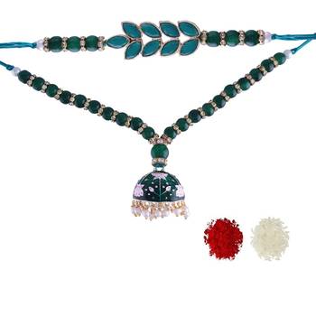 Designer Bhaiya Bhabhi Hanging Lumba Rakhi Combo Set for Rakshabhandan  2
