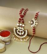Designer Bhaiya Bhabhi Hanging Lumba Rakhi Combo Set for Rakshabhandan 