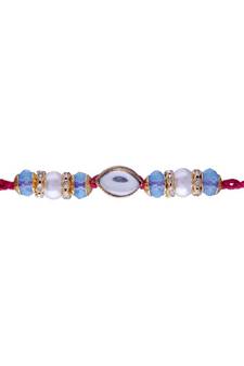 Ethnic Designer Pearl Beads Studded for MenBrother Bhaiya for Rakshabhandan (R078Sb)