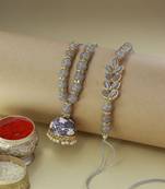 Designer Bhaiya Bhabhi Hanging Lumba Rakhi Combo Set for Rakshabhandan 