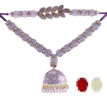 Designer Bhaiya Bhabhi Hanging Lumba Rakhi Combo Set for Rakshabhandan  2