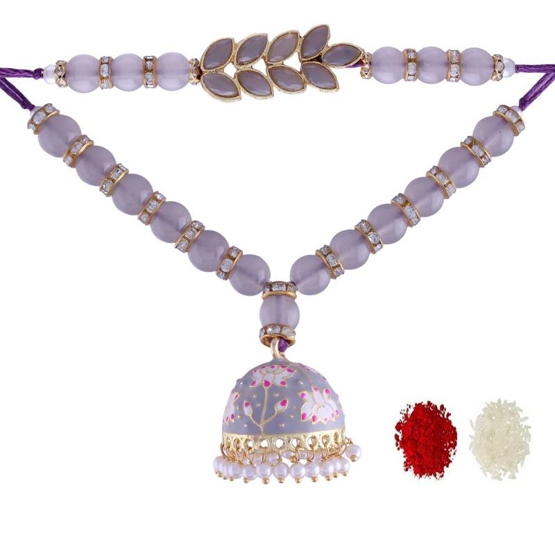 Designer Bhaiya Bhabhi Hanging Lumba Rakhi Combo Set for Rakshabhandan 