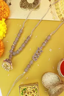 Designer Bhaiya Bhabhi Hanging Lumba Rakhi Combo Set for Rakshabhandan 