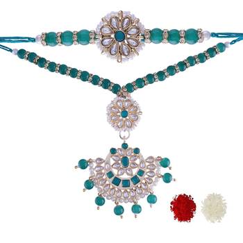 Designer Bhaiya Bhabhi Hanging Lumba Rakhi Combo Set for Rakshabhandan  3