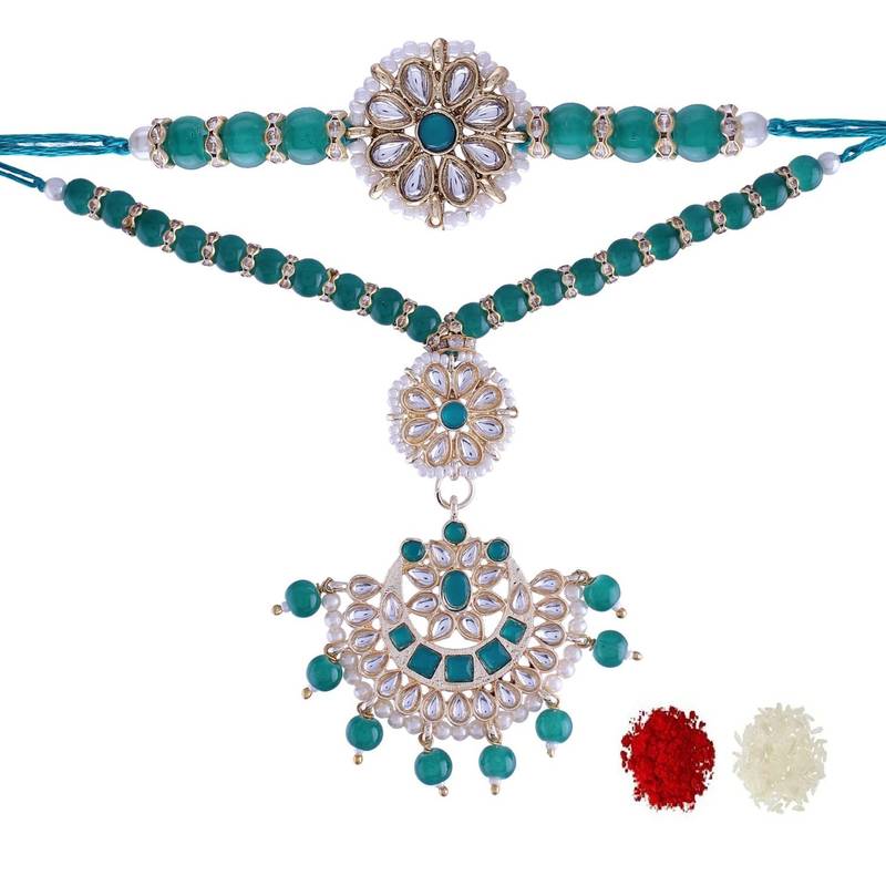 Designer Bhaiya Bhabhi Hanging Lumba Rakhi Combo Set for Rakshabhandan 