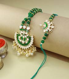 Designer Bhaiya Bhabhi Hanging Lumba Rakhi Combo Set for Rakshabhandan 