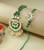 Designer Bhaiya Bhabhi Hanging Lumba Rakhi Combo Set for Rakshabhandan 