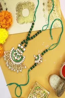 Designer Bhaiya Bhabhi Hanging Lumba Rakhi Combo Set for Rakshabhandan 