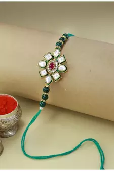 Ethnic Designer Pearl Beads Studded for MenBrother Bhaiya for Rakshabhandan (R080G)