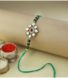 Ethnic Designer Pearl Beads Studded for MenBrother Bhaiya for Rakshabhandan (R080G)