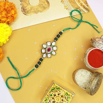 Ethnic Designer Pearl Beads Studded for MenBrother Bhaiya for Rakshabhandan (R080G) 2